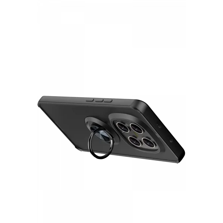 Mey İthalat®   Redmi Note 15 4G Montreal Yüzüklü Silikon Kapak - Siyah