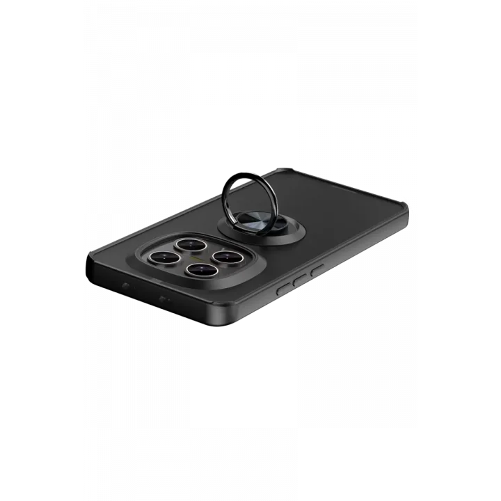 Mey İthalat®   Redmi Note 15 4G Montreal Yüzüklü Silikon Kapak - Siyah