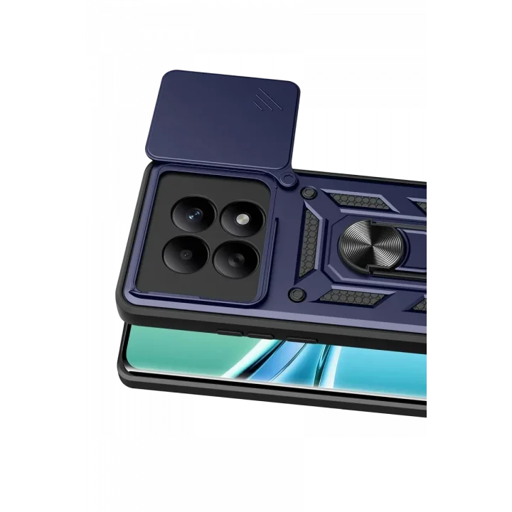 Mey İthalat®   Redmi Note 15 4G Pars Lens Yüzüklü Silikon - Lacivert