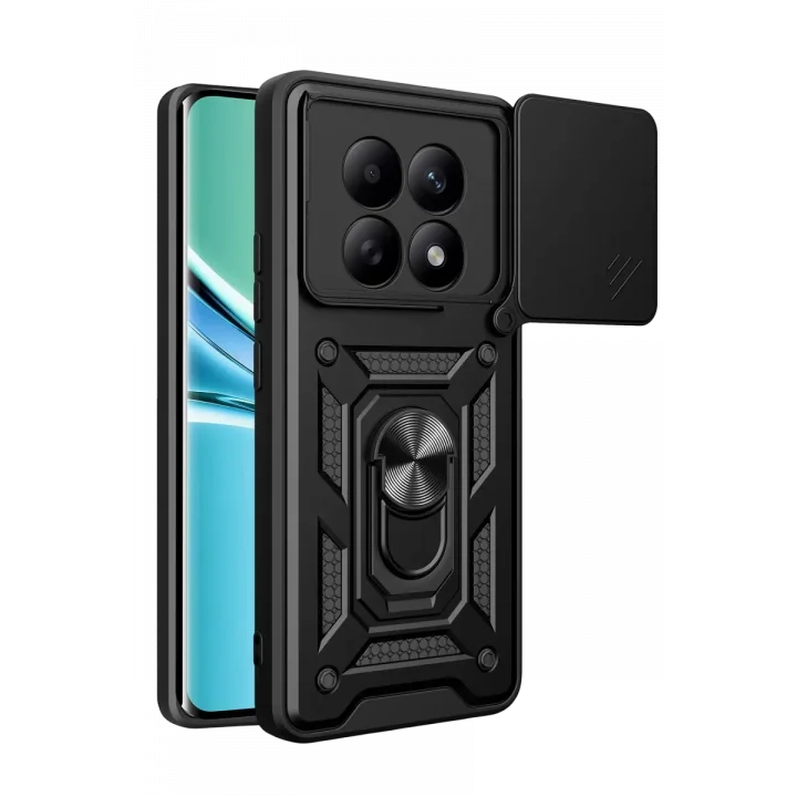 Mey İthalat®   Redmi Note 15 4G Pars Lens Yüzüklü Silikon - Siyah