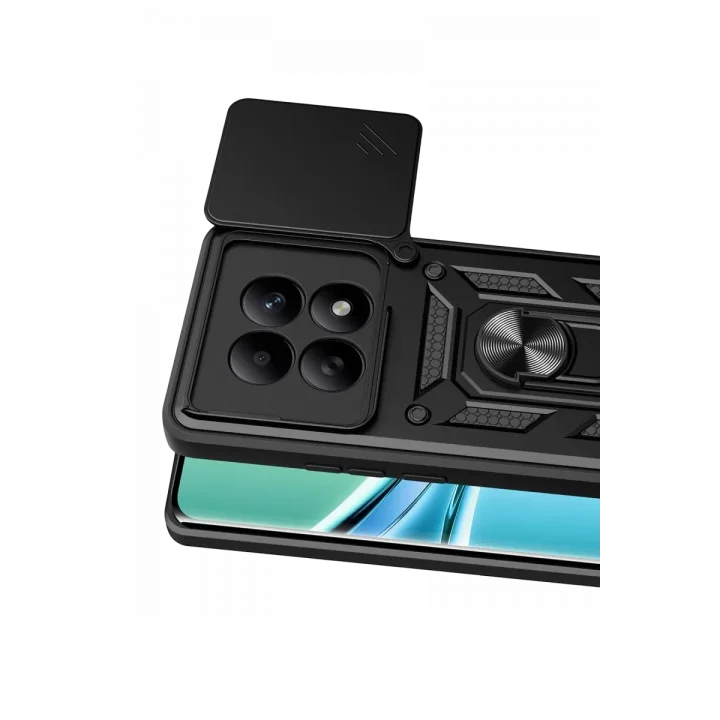 Mey İthalat®   Redmi Note 15 4G Pars Lens Yüzüklü Silikon - Siyah