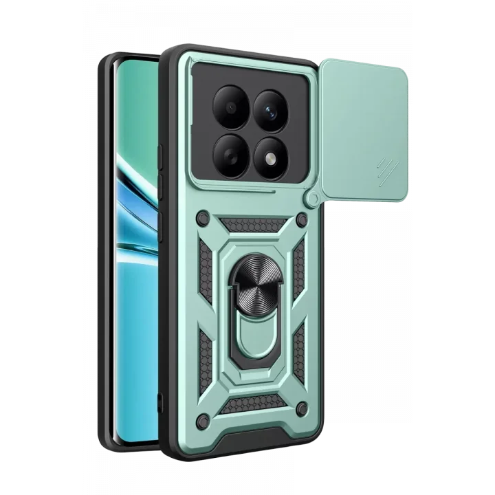 Mey İthalat®   Redmi Note 15 4G Pars Lens Yüzüklü Silikon - Yeşil