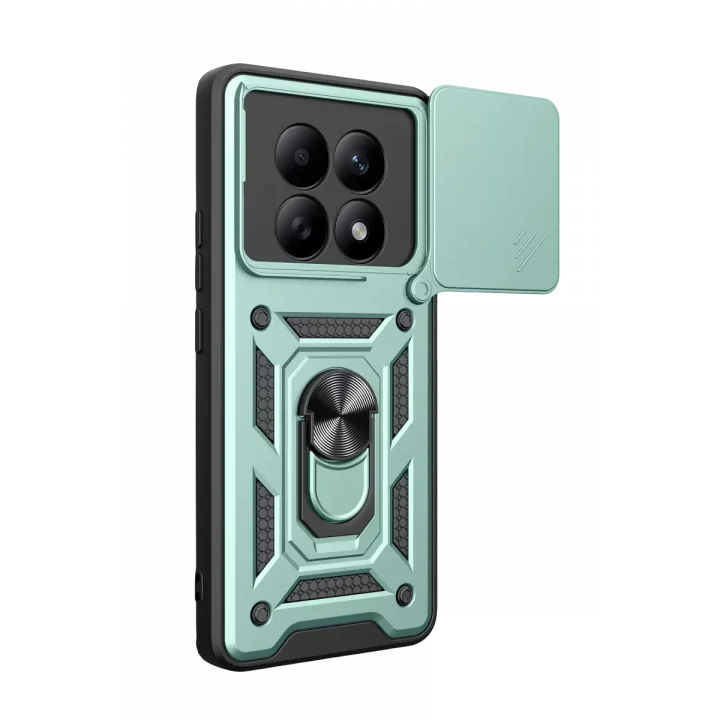 Mey İthalat®   Redmi Note 15 4G Pars Lens Yüzüklü Silikon - Yeşil