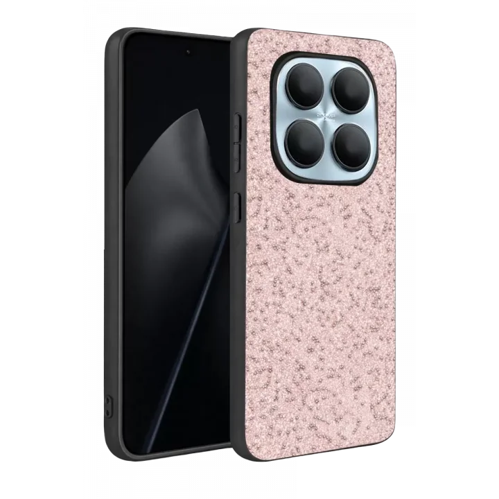 Mey İthalat®   Redmi Note 15 Pro 4G Bright Simli Kapak - Pembe
