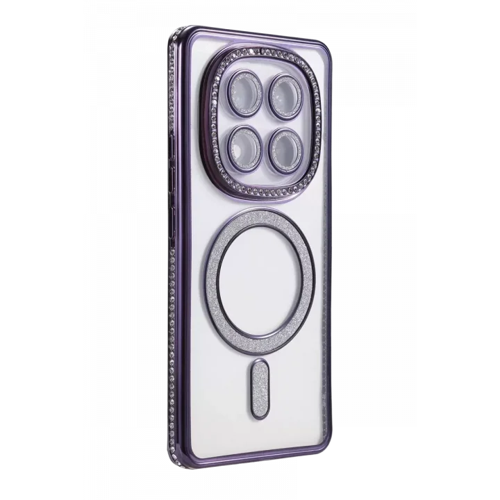 Mey İthalat®   Redmi Note 15 Pro 4G Joke Simli Magneticsafe Kılıf - Derin Mor