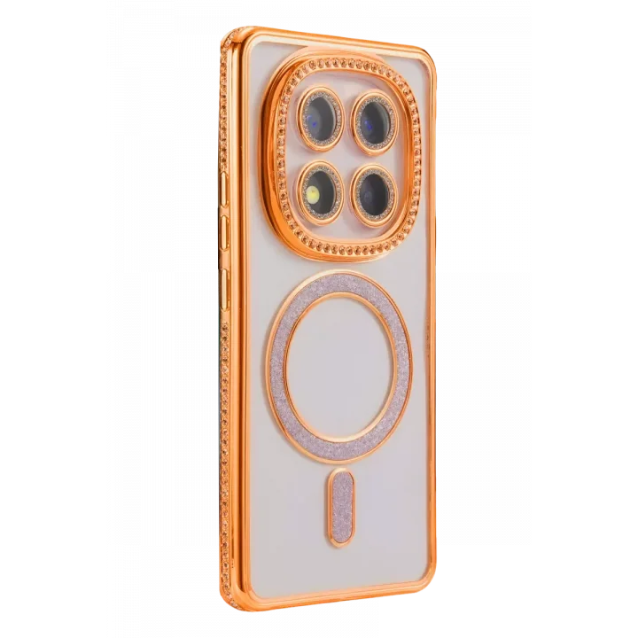 Mey İthalat®   Redmi Note 15 Pro 4G Joke Simli Magneticsafe Kılıf - Turuncu