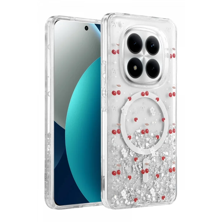 Mey İthalat®   Redmi Note 15 Pro 4G Misk Simli Magsafe Kapak - Desen 5