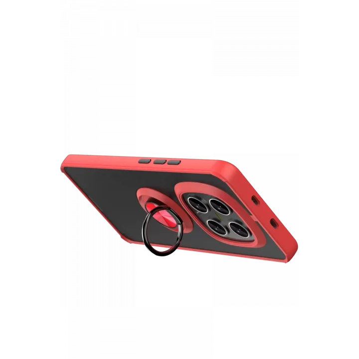 Mey İthalat®   Redmi Note 15 Pro 4G Montreal Yüzüklü Silikon Kapak - Kırmızı