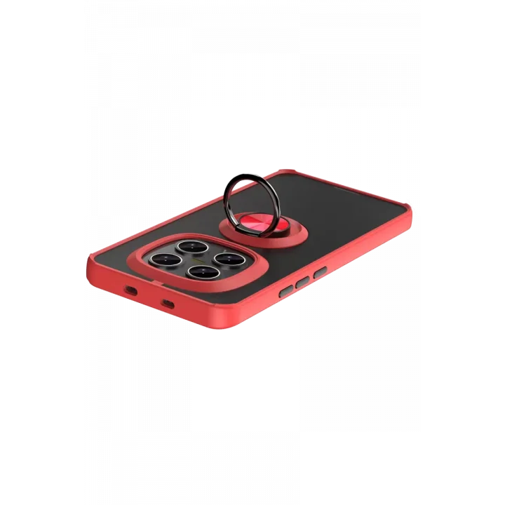 Mey İthalat®   Redmi Note 15 Pro 4G Montreal Yüzüklü Silikon Kapak - Kırmızı
