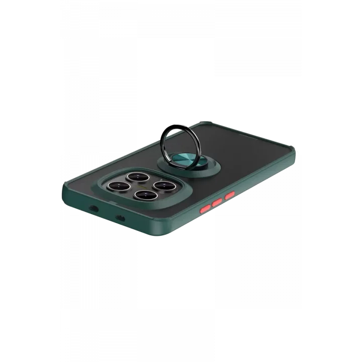 Mey İthalat®   Redmi Note 15 Pro 4G Montreal Yüzüklü Silikon Kapak - Yeşil