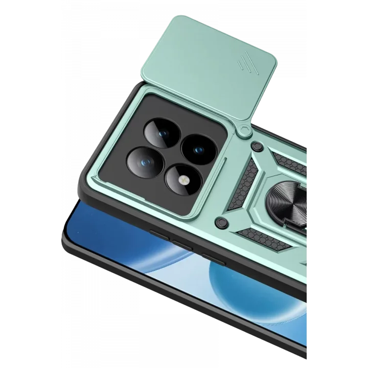 Mey İthalat®   Redmi Note 15 Pro 4G Pars Lens Yüzüklü Silikon - Yeşil