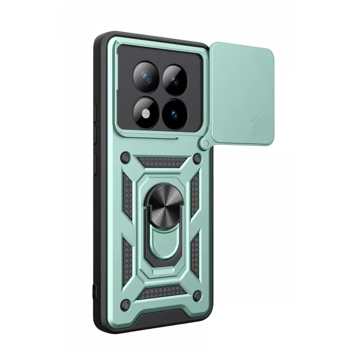 Mey İthalat®   Redmi Note 15 Pro 4G Pars Lens Yüzüklü Silikon - Yeşil