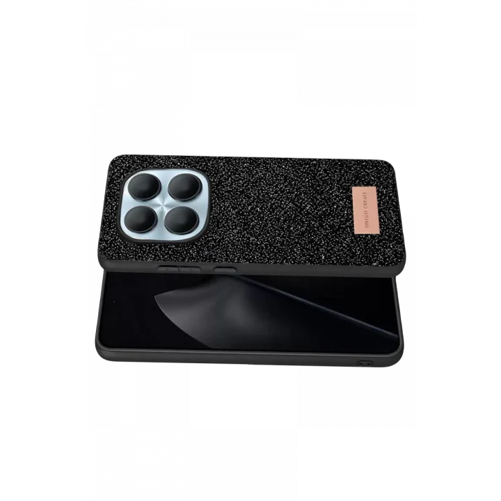 Mey İthalat®   Redmi Note 15 Pro 5G Bright Simli Kapak - Siyah