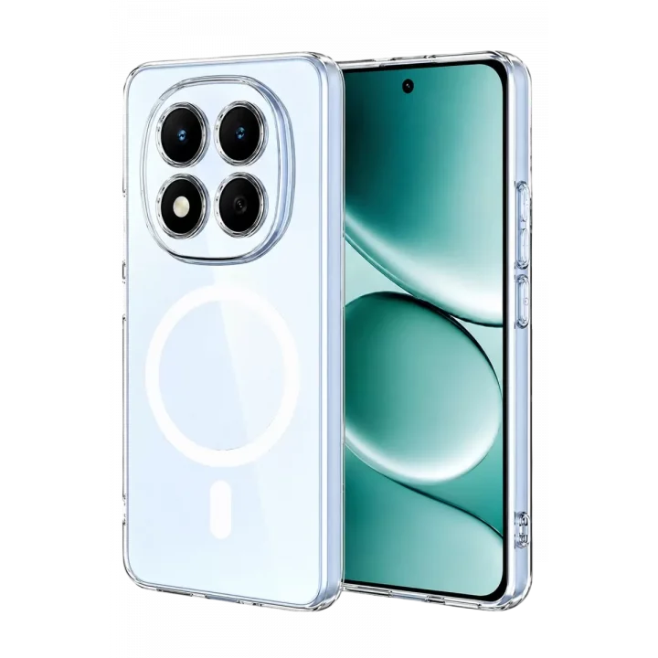 Mey İthalat®   Redmi Note 15 Pro 5G Combo Sert Şeffaf Magsafe Kapak - Şeffaf