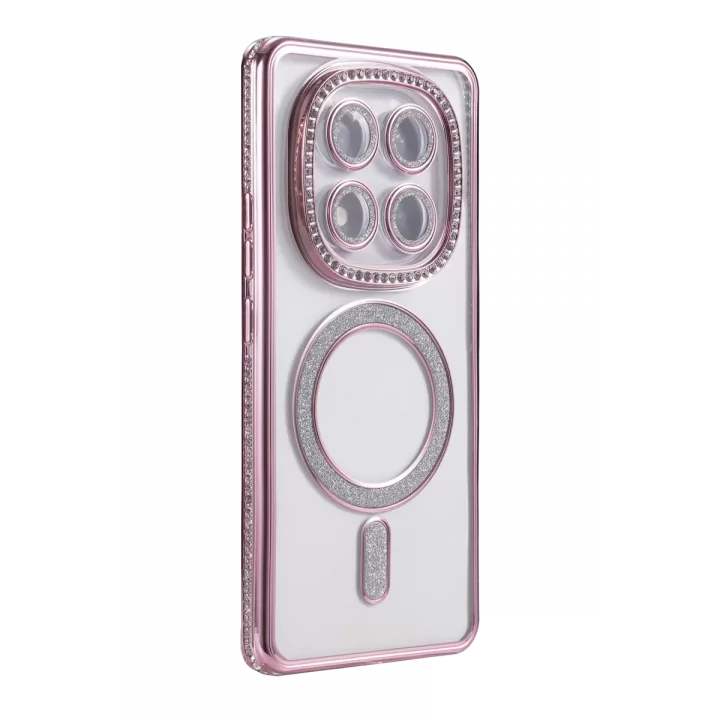Mey İthalat®   Redmi Note 15 Pro 5G Joke Simli Magneticsafe Kılıf - Pembe