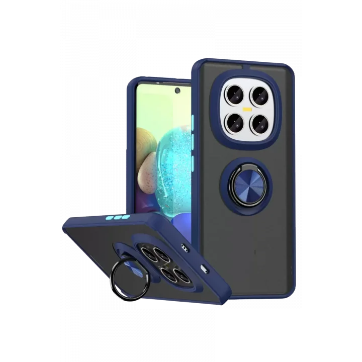 Mey İthalat®   Redmi Note 15 Pro 5G Montreal Yüzüklü Silikon Kapak - Lacivert
