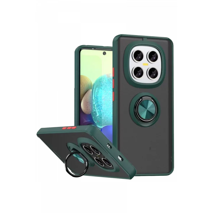 Mey İthalat®   Redmi Note 15 Pro 5G Montreal Yüzüklü Silikon Kapak - Yeşil