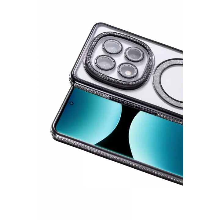 Mey İthalat®   Redmi Note 15 Pro Plus 5G Joke Simli Magneticsafe Kılıf - Siyah