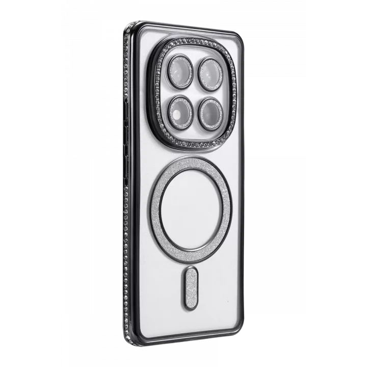 Mey İthalat®   Redmi Note 15 Pro Plus 5G Joke Simli Magneticsafe Kılıf - Siyah