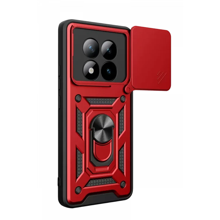 Mey İthalat®   Redmi Note 15 Pro Plus 5G Pars Lens Yüzüklü Silikon - Kırmızı