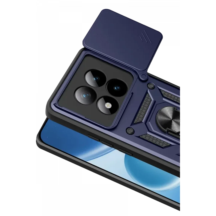 Mey İthalat®   Redmi Note 15 Pro Plus 5G Pars Lens Yüzüklü Silikon - Lacivert