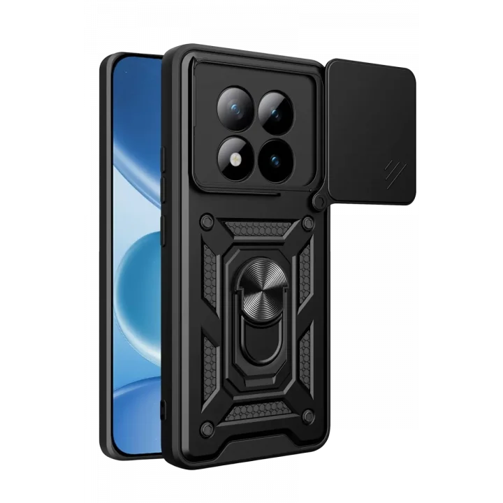 Mey İthalat®   Redmi Note 15 Pro Plus 5G Pars Lens Yüzüklü Silikon - Siyah