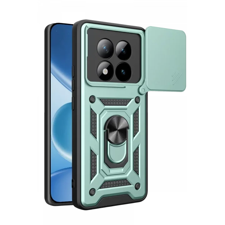 Mey İthalat®   Redmi Note 15 Pro Plus 5G Pars Lens Yüzüklü Silikon - Yeşil