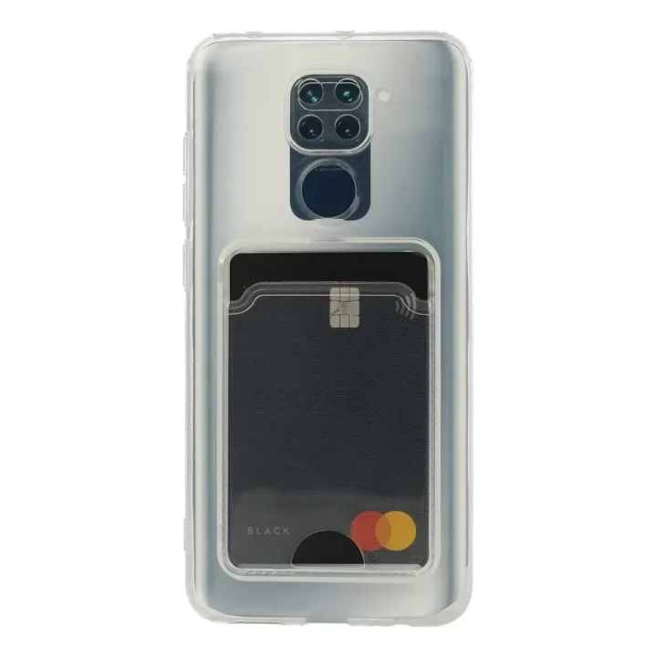 Mey İthalat®   Redmi Note 9 Kılıf Kart Şeffaf Silikon - Şeffaf