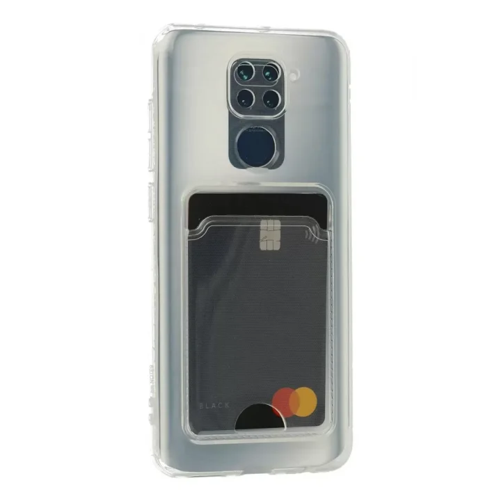 Mey İthalat®   Redmi Note 9 Kılıf Kart Şeffaf Silikon - Şeffaf