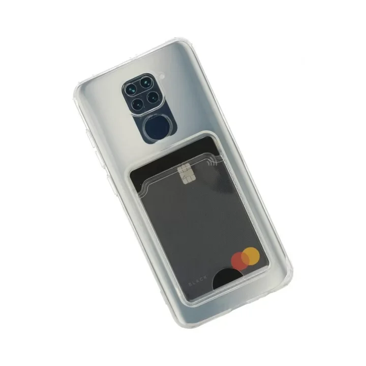 Mey İthalat®   Redmi Note 9 Kılıf Kart Şeffaf Silikon - Şeffaf