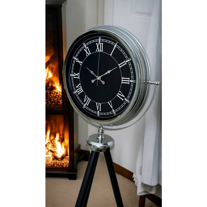 Mey İthalat® Regal Krom Tripod Ayaklı Saat