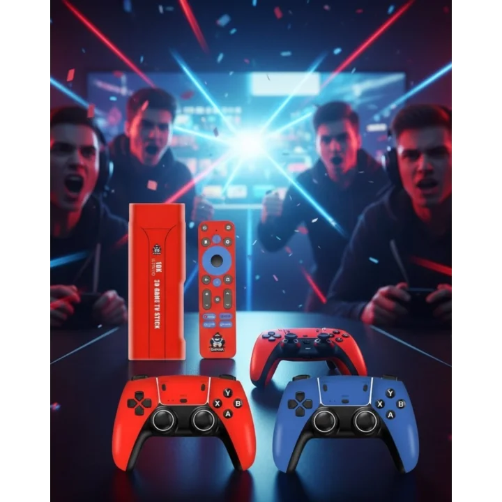 Mey İthalat® Retro Android Game Stick 64GB 10K HD Çift Kişilik Oyun Konsolu