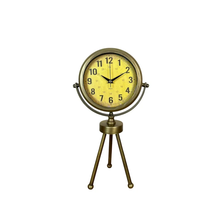 Mey İthalat® Retro Antique Üç Ayaklı Metal Eskitme Masa Saati