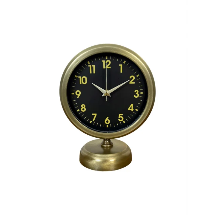 Mey İthalat® Retro Elegance 25 x 20 Cm Eskitme Metal Masa Saati