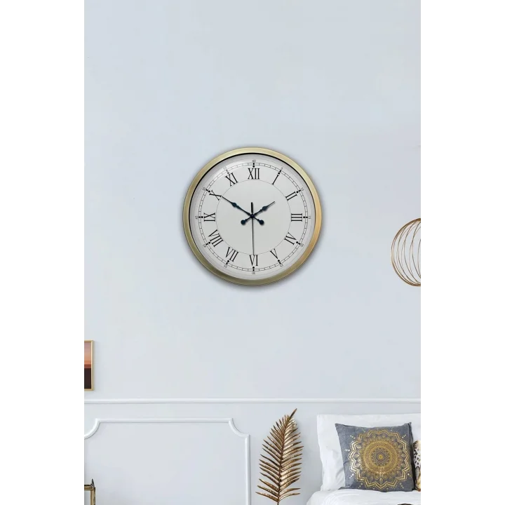 Mey İthalat® Retro Modern Roma Rakamlı 40 Cm Metal Duvar Saati