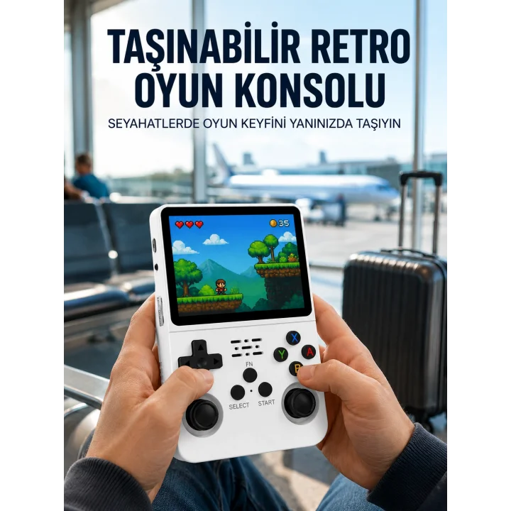 Mey İthalat® Retro Oyun Cihazı – Çift MicroSD Desteği, Çoklu Platform Uyumu, 3200 mAh Batarya Yeni Nesil