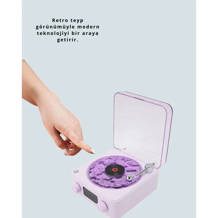 Mey İthalat® Retro Pikap Tasarımlı Bluetooth Hoparlör – Projektörlü Şarjlı Lamba