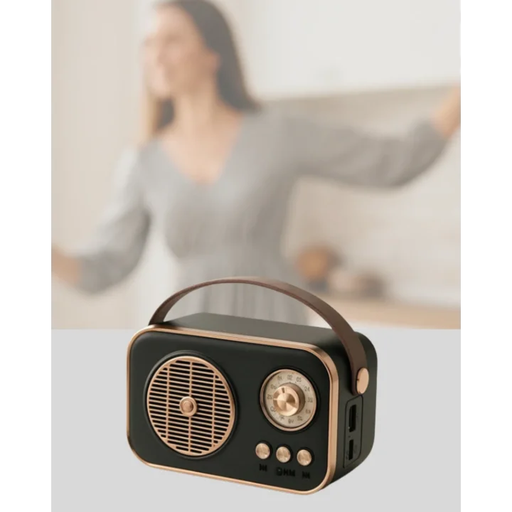 Mey İthalat® Retro Tarz Kablosuz Radyo – Bluetooth, USB ve TF Kart Girişli