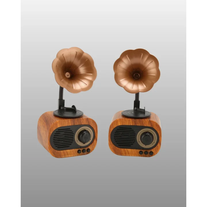 Mey İthalat® Retro Tasarımlı Mini Bluetooth Hoparlör ve FM Radyo Çoklu Medya Yeni Nesil
