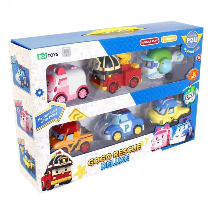Mey İthalat® Robocar Poli Gogo Rescue Deluxe 6lı Set