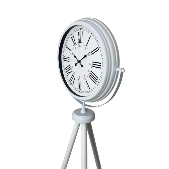 Mey İthalat® Roma Rakamlı Beyaz Tripod Ayaklı Saat