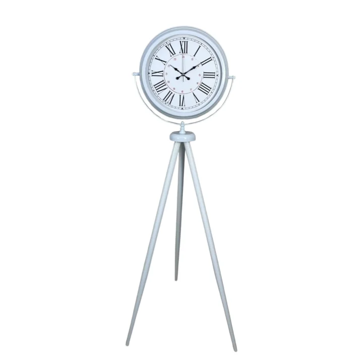 Mey İthalat® Roma Rakamlı Beyaz Tripod Ayaklı Saat