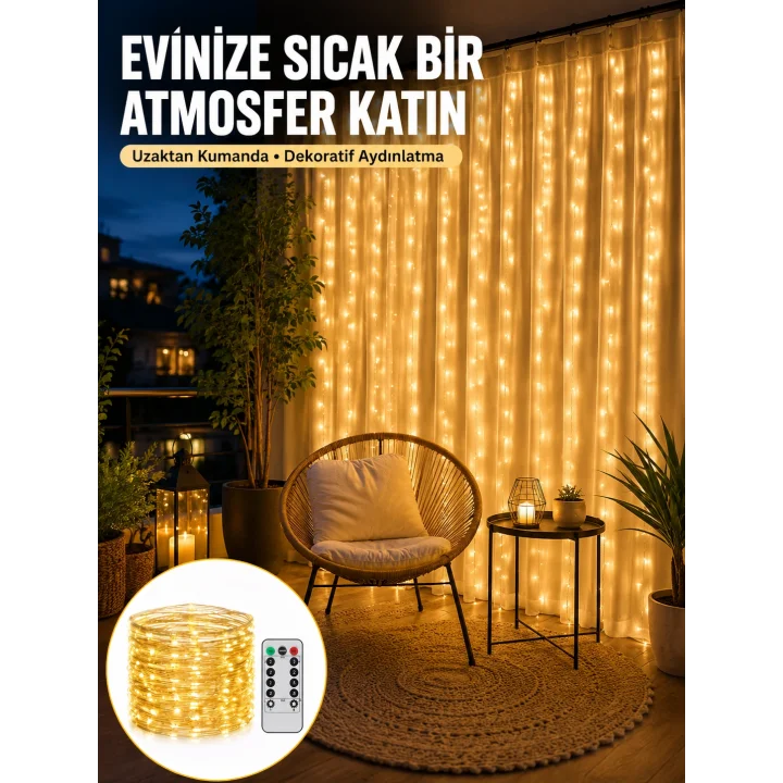 Mey İthalat® Romantik Ambiyans İçin Uzaktan Kumandalı Günışığı Peri Led Yeni Nesil