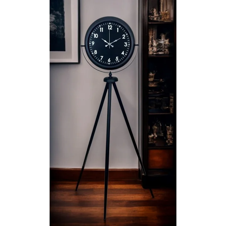 Mey İthalat® Royal Black Tripod Ayaklı Modern Tasarım Saat