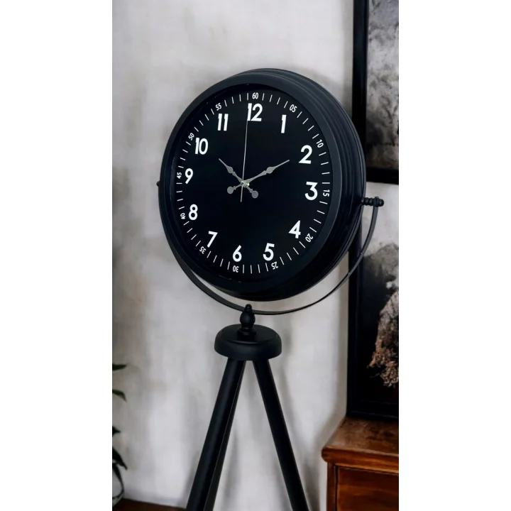 Mey İthalat® Royal Black Tripod Ayaklı Modern Tasarım Saat
