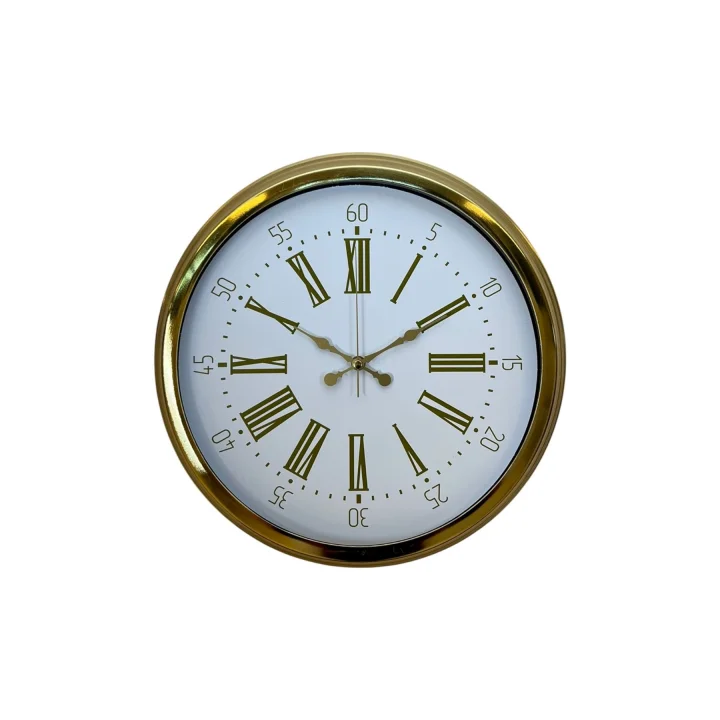 Mey İthalat® Royal Gold 40 Cm Metal Duvar Saati