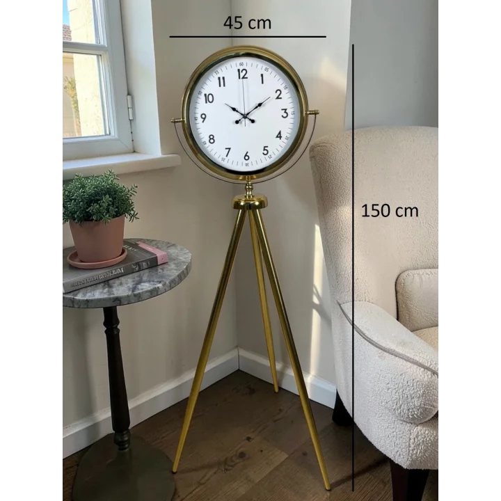 Mey İthalat® Royal Gold Tripod Ayaklı Dekoratif Saat
