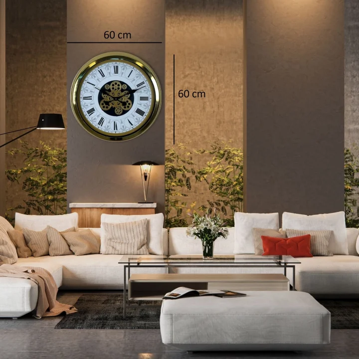 Mey İthalat® Royal Legacy Gold 60 Cm Çarklı Duvar Saati
