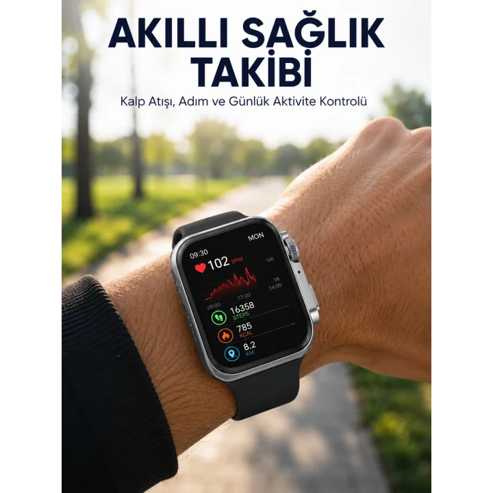 Mey İthalat® RS12 PRO+ 2025 Serisi Uzun Şarj Süreli Garantili Full Ekranlı Özel Üretim Akıllı Saat – 2GB Hafıza, AMOLED, GPS, Sesli Arama Yeni Nesil