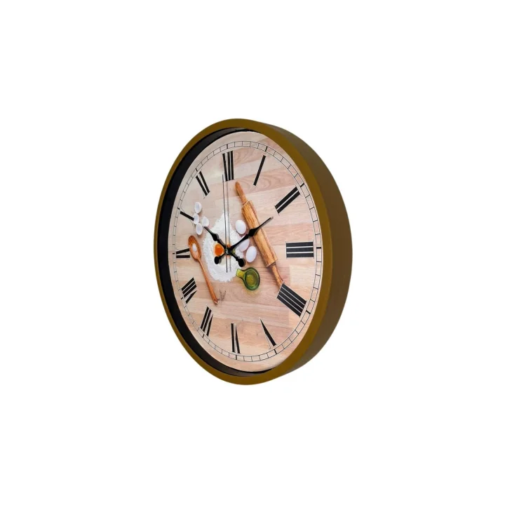 Mey İthalat® Rustic Bakery Kitchen Kahverengi 36 Cm Duvar Saati
